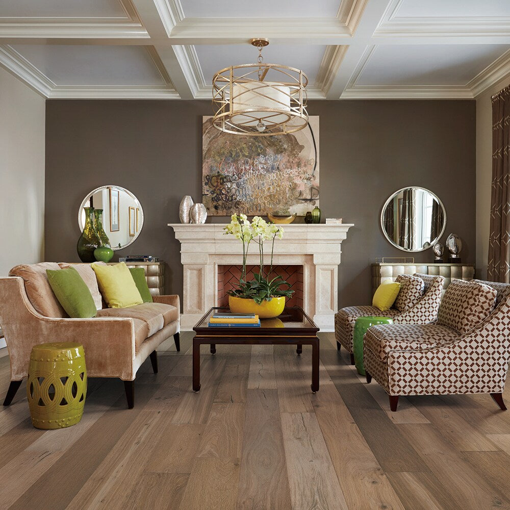 Villa Barcelona Cervello French Oak 8-21/32-in W x 9/16-in T x Varying Length Wirebrushed Engineered Hardwood Flooring (27.14-sq ft / Carton)