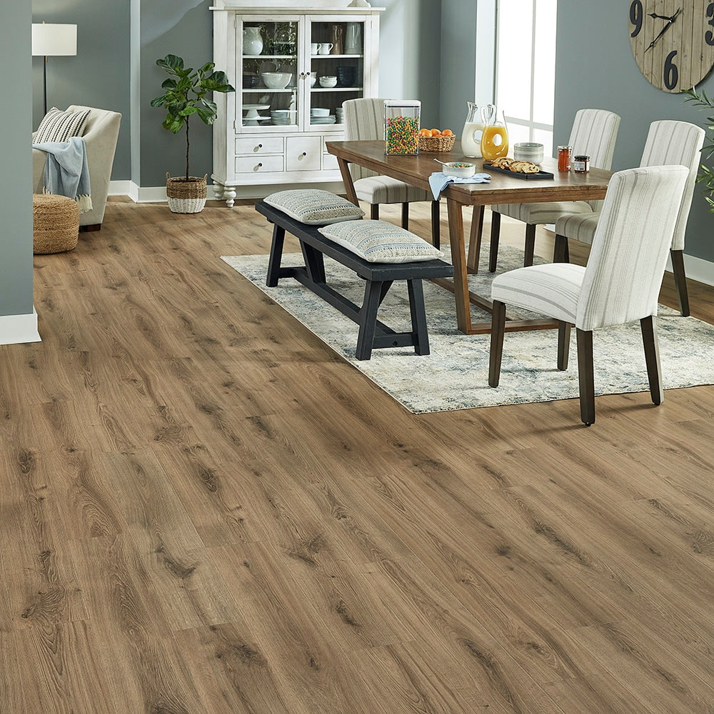 Pergo Pro +WetProtect Knightwood Oak 10-mm T x 7-1/2-in W x 47-1/4-in L Waterproof Wood Plank Laminate Flooring (27-sq ft / Carton)
