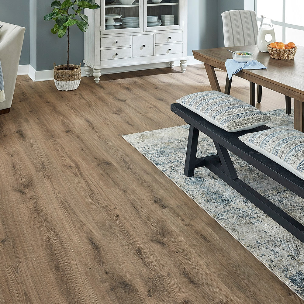 Pergo Pro +WetProtect Knightwood Oak 10-mm T x 7-1/2-in W x 47-1/4-in L Waterproof Wood Plank Laminate Flooring (27-sq ft / Carton)