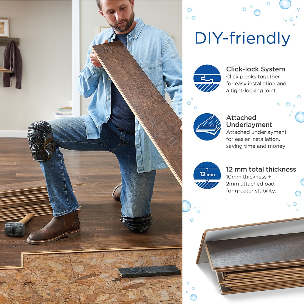 QuickStep Studio + Spill Repel Laguna Acacia 12-mm T x 5-in W x 48-in L Waterproof Wood Plank Laminate Flooring (13.74-sq ft / Carton)