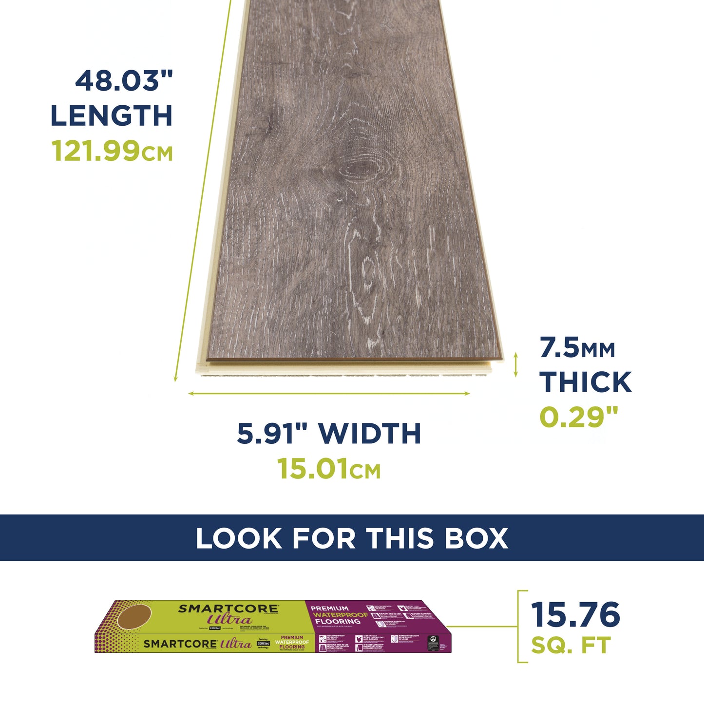 SMARTCORE By COREtec Floors Woodford Oak Brown 12-mil x 6-in W x 48-in L Waterproof Interlocking Luxury Vinyl Plank Flooring (15.76-sq ft/ Carton)