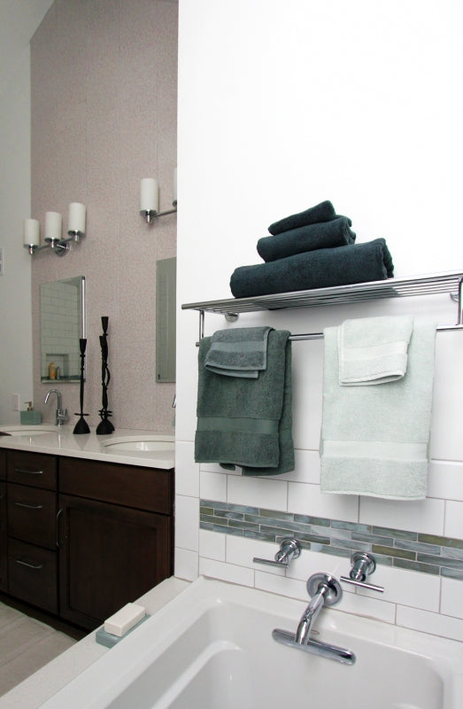 Bright White Bathroom with Soaking Tub