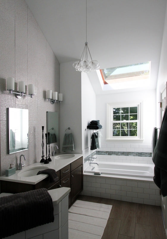 Bright White Bathroom with Soaking Tub
