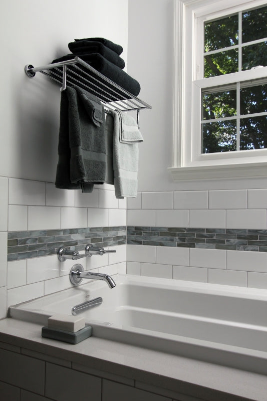 Bright White Bathroom with Soaking Tub