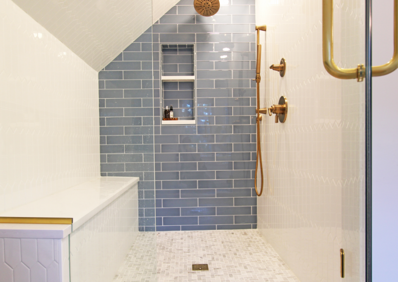 Dark dysfunctional closet turned spa-like oasis