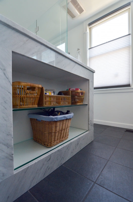 Modern Marble Master Bath Retreat in Center City