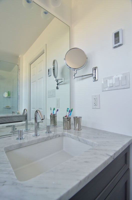 Modern Marble Master Bath Retreat in Center City