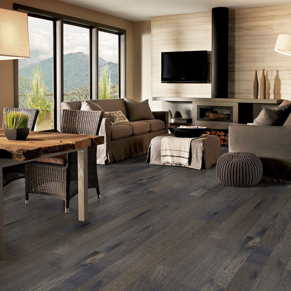 Bruce Nature of Wood Dark Gray Red Oak 6-1/2-in W x 3/8-in T x Varying Length Smooth/Traditional Engineered Hardwood Flooring (39.5-sq ft / Carton)