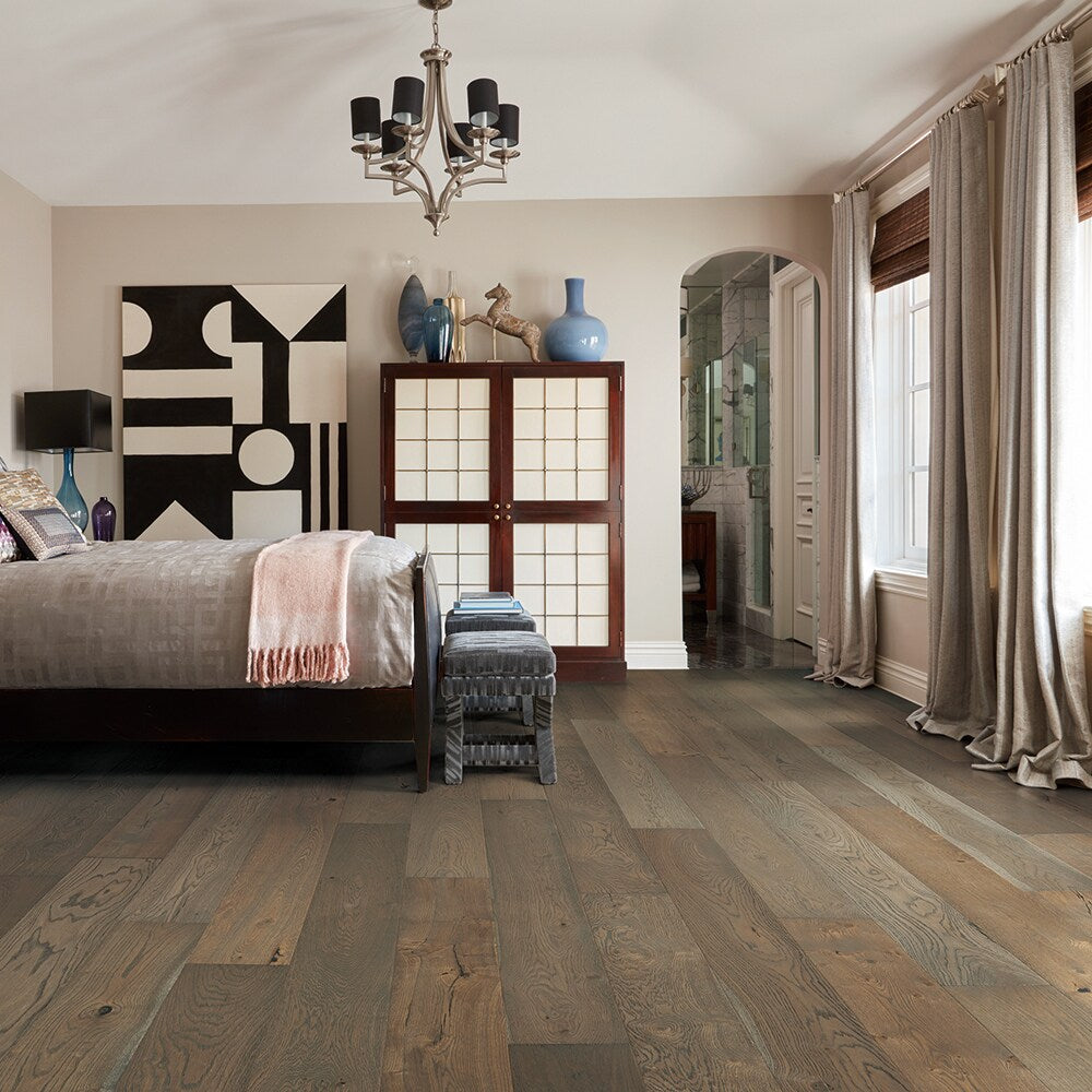 Villa Barcelona Santiga French Oak 8-21/32-in W x 9/16-in T x Varying Length Wirebrushed Engineered Hardwood Flooring (27.14-sq ft / Carton)