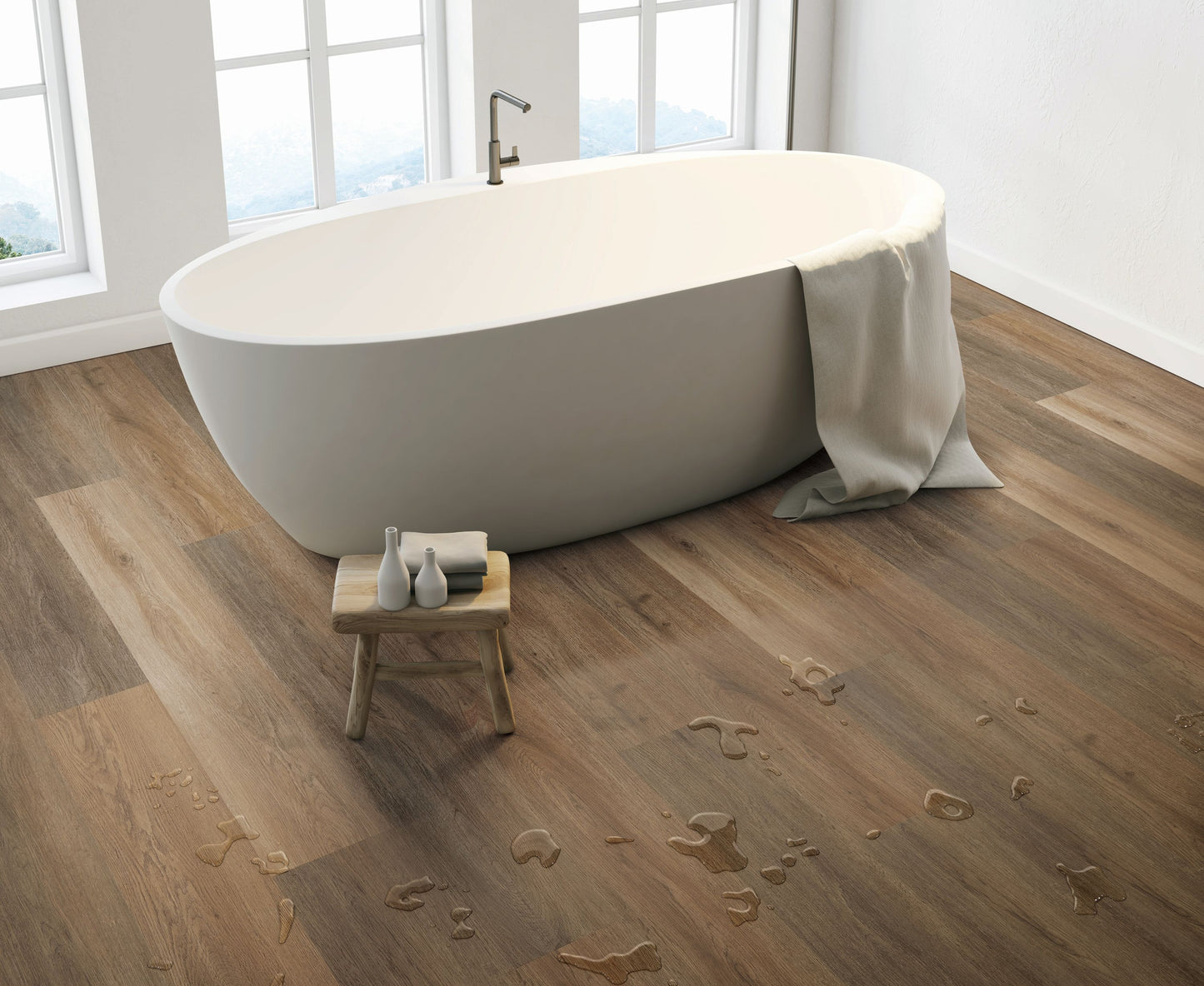 Style Selections Brunette Oak Brown 12-mil x 7-in W x 48-in L Waterproof Interlocking Luxury Vinyl Plank Flooring (23.36-sq ft/ Carton)