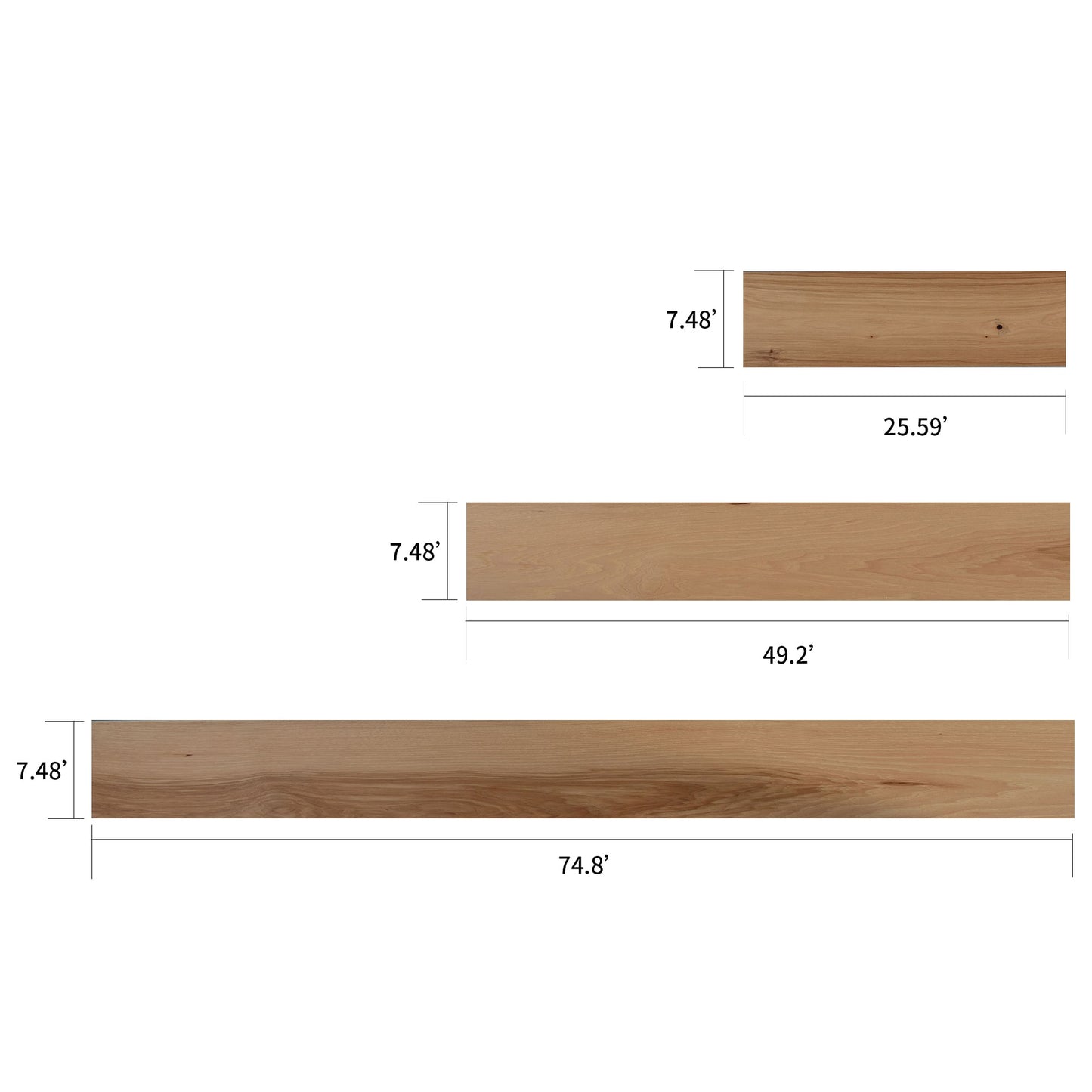 NATU XL SPC Wood Hickory Aged Brushed Hickory 7-1/2-in W x 3/8-in T x Varying Length Wirebrushed Engineered Hardwood Flooring (19.43-sq ft / Carton)