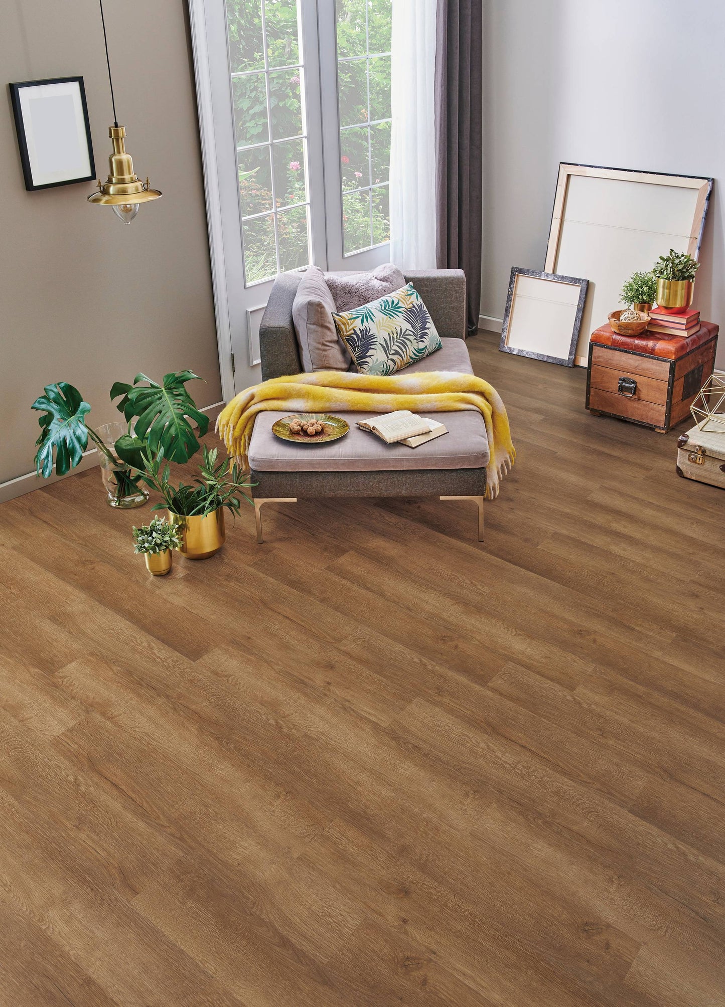 Style Selections Tawny Oak Brown 6-mil x 6-in W x 36-in L Waterproof Interlocking Luxury Vinyl Plank Flooring (22.17-sq ft/ Carton)