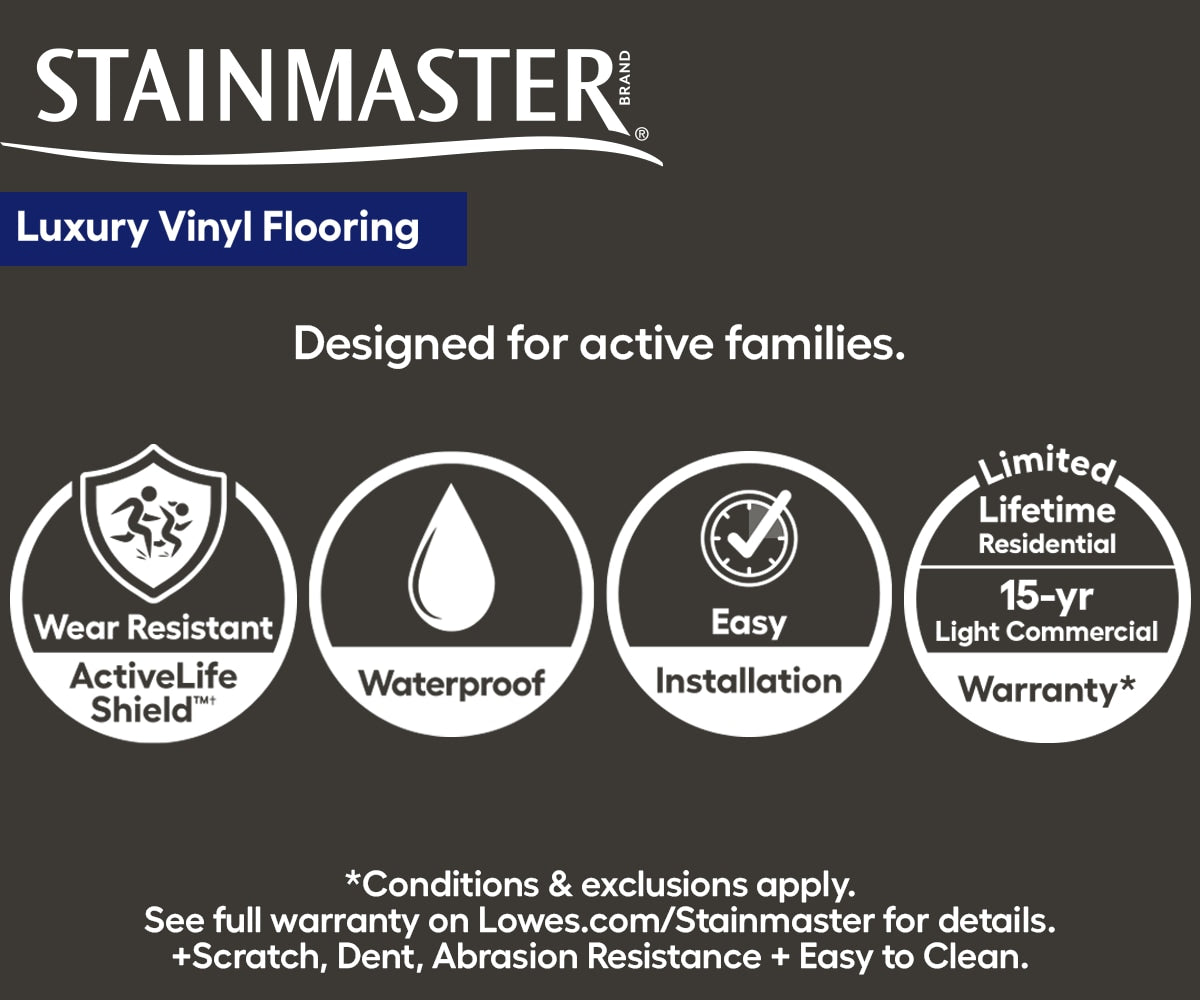 STAINMASTER London Sky Oak Gray 12-mil x 7-in W x 48-in L Waterproof Interlocking Luxury Vinyl Plank Flooring (19.22-sq ft/ Carton)