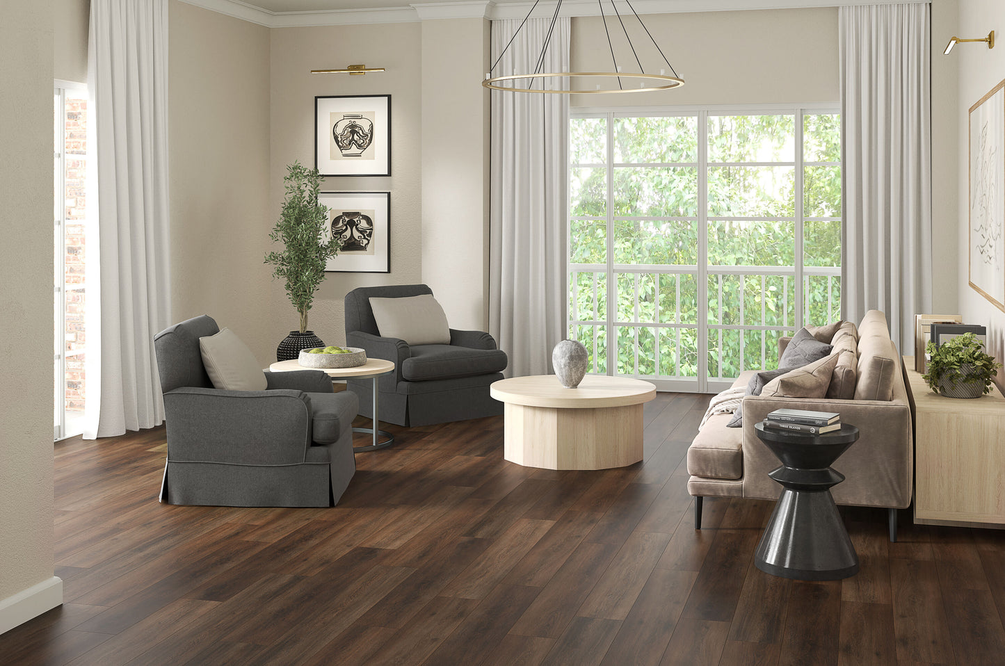 STAINMASTER Truffle Brown 12-mil x 7-in W x 48-in L Waterproof Interlocking Luxury Vinyl Plank Flooring (18.78-sq ft/ Carton)