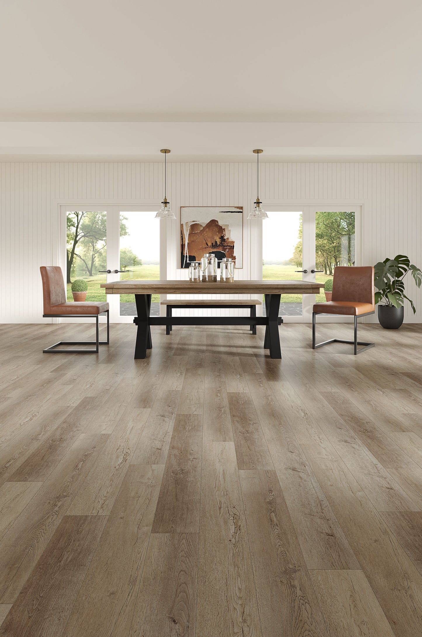 STAINMASTER Harvest Brown 12-mil x 7-in W x 48-in L Waterproof Interlocking Luxury Vinyl Plank Flooring (18.78-sq ft/ Carton)