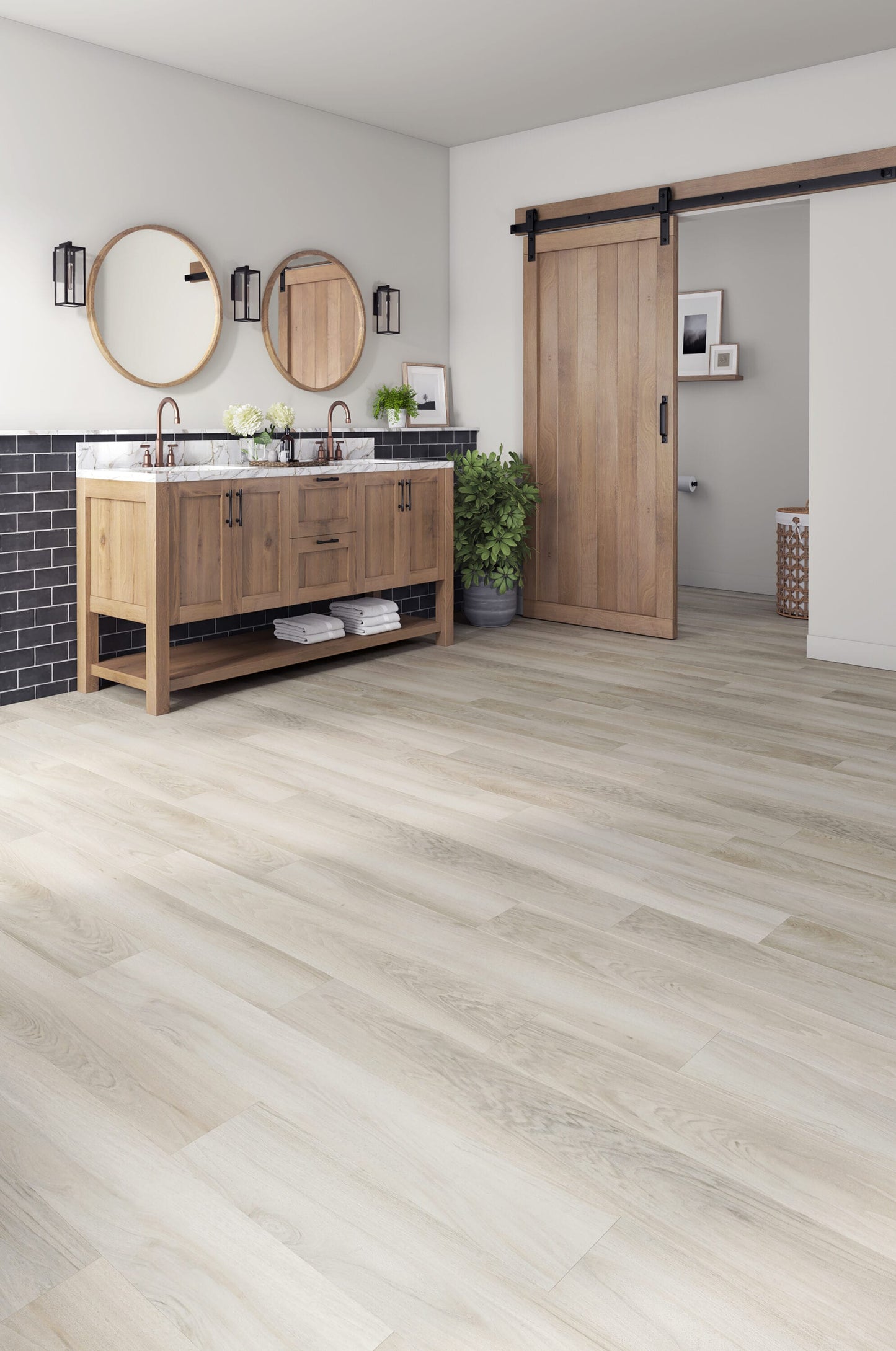 STAINMASTER Port Isabel Gray 12-mil x 7-in W x 48-in L Waterproof Interlocking Luxury Vinyl Plank Flooring (18.78-sq ft/ Carton)