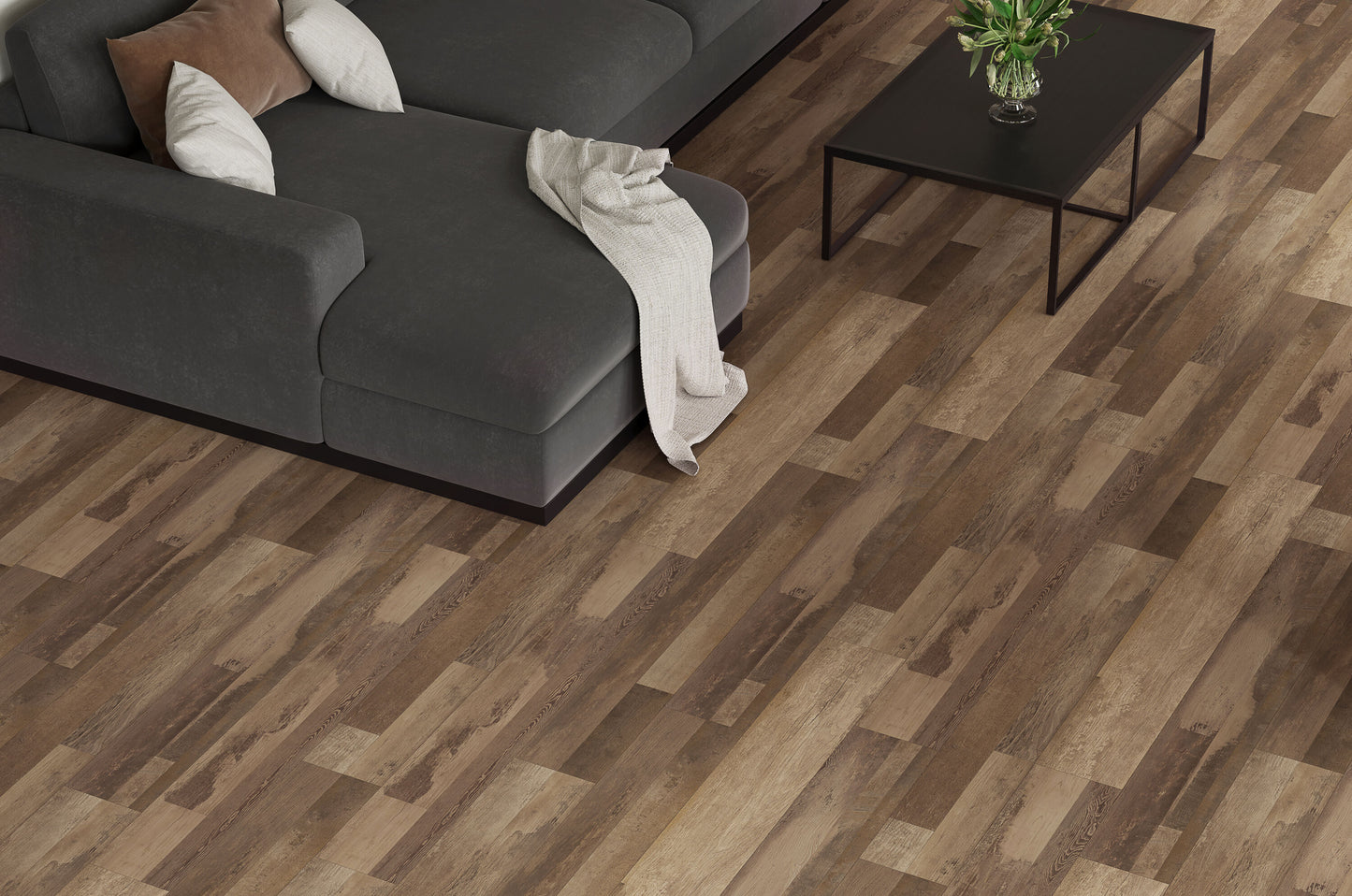 STAINMASTER Russet Brown 12-mil x 7-in W x 48-in L Waterproof Interlocking Luxury Vinyl Plank Flooring (18.78-sq ft/ Carton)