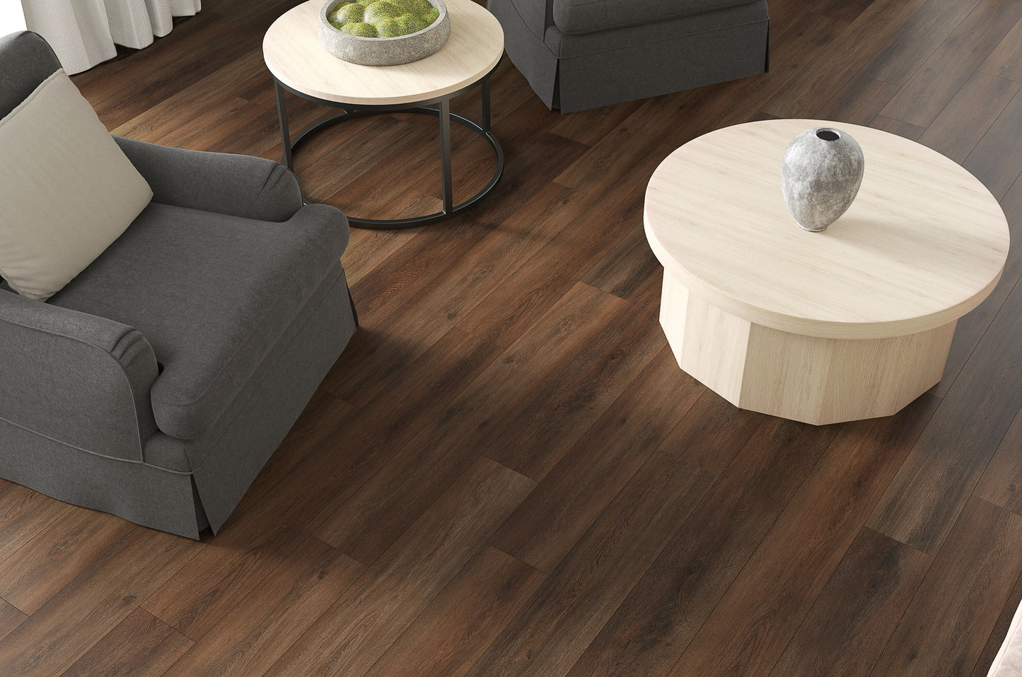 STAINMASTER Truffle Brown 12-mil x 7-in W x 48-in L Waterproof Interlocking Luxury Vinyl Plank Flooring (18.78-sq ft/ Carton)