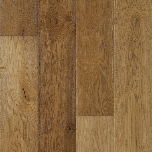 Villa Barcelona Fawn French Oak 8-21/32-in W x 9/16-in T x Varying Length Wirebrushed Engineered Hardwood Flooring (27.14-sq ft / Carton)