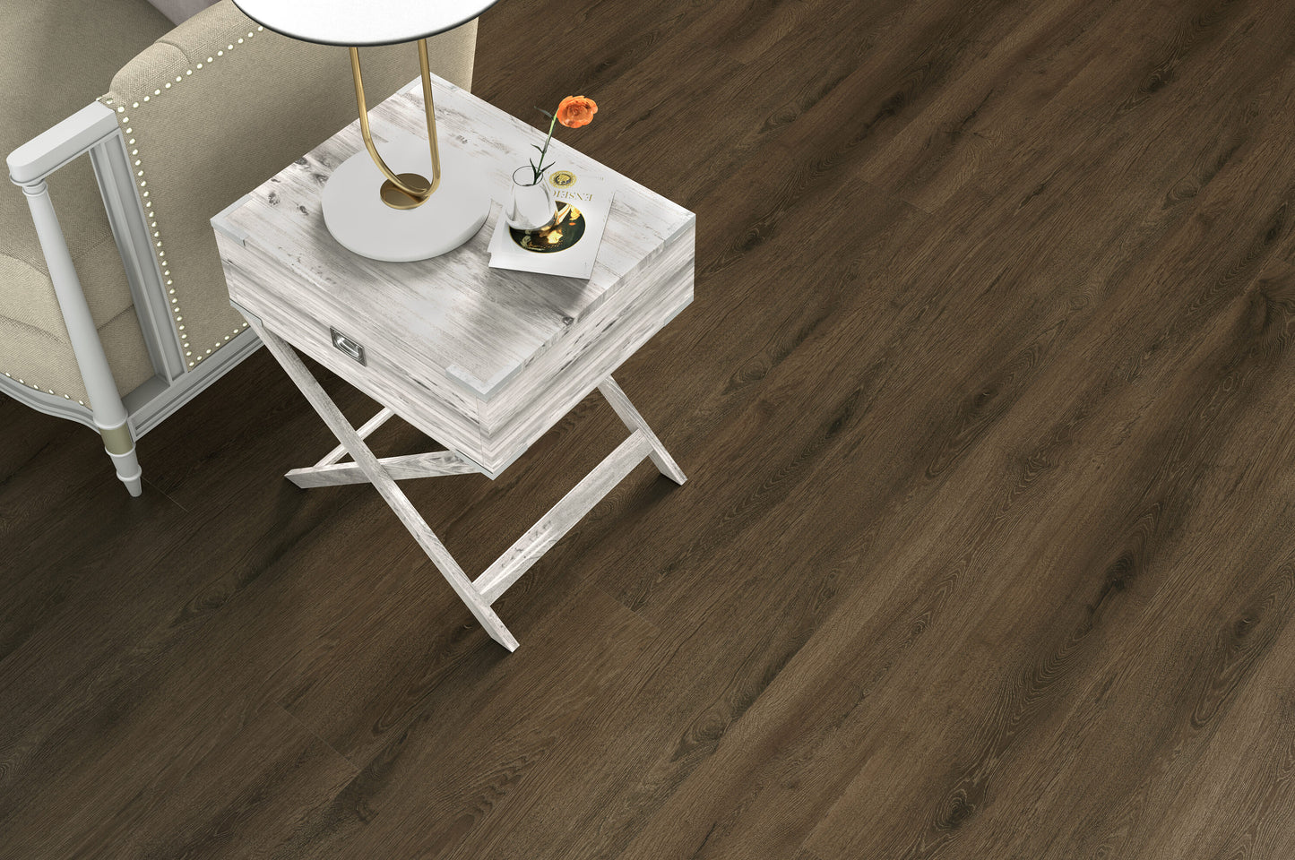 Style Selections Tudor Oak Brown 12-mil x 7-in W x 48-in L Waterproof Interlocking Luxury Vinyl Plank Flooring (23.21-sq ft/ Carton)