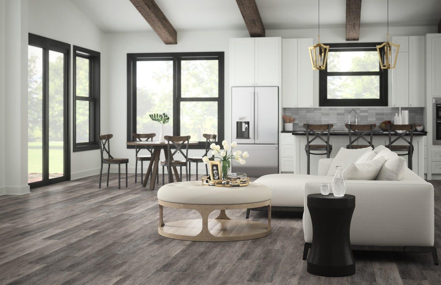 Style Selections Dove Tail Oak Gray 12-mil x 7-in W x 48-in L Waterproof Interlocking Luxury Vinyl Plank Flooring (23.21-sq ft/ Carton)