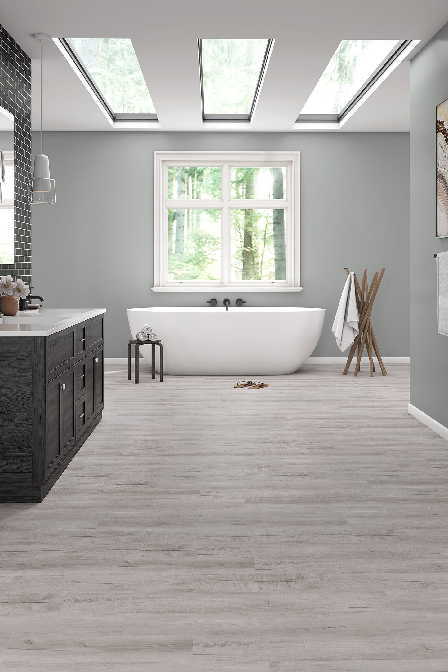 Style Selections Charleston Oak Gray 12-mil x 7-in W x 48-in L Water Resistant Interlocking Luxury Vinyl Plank Flooring (23.21-sq ft/ Carton)