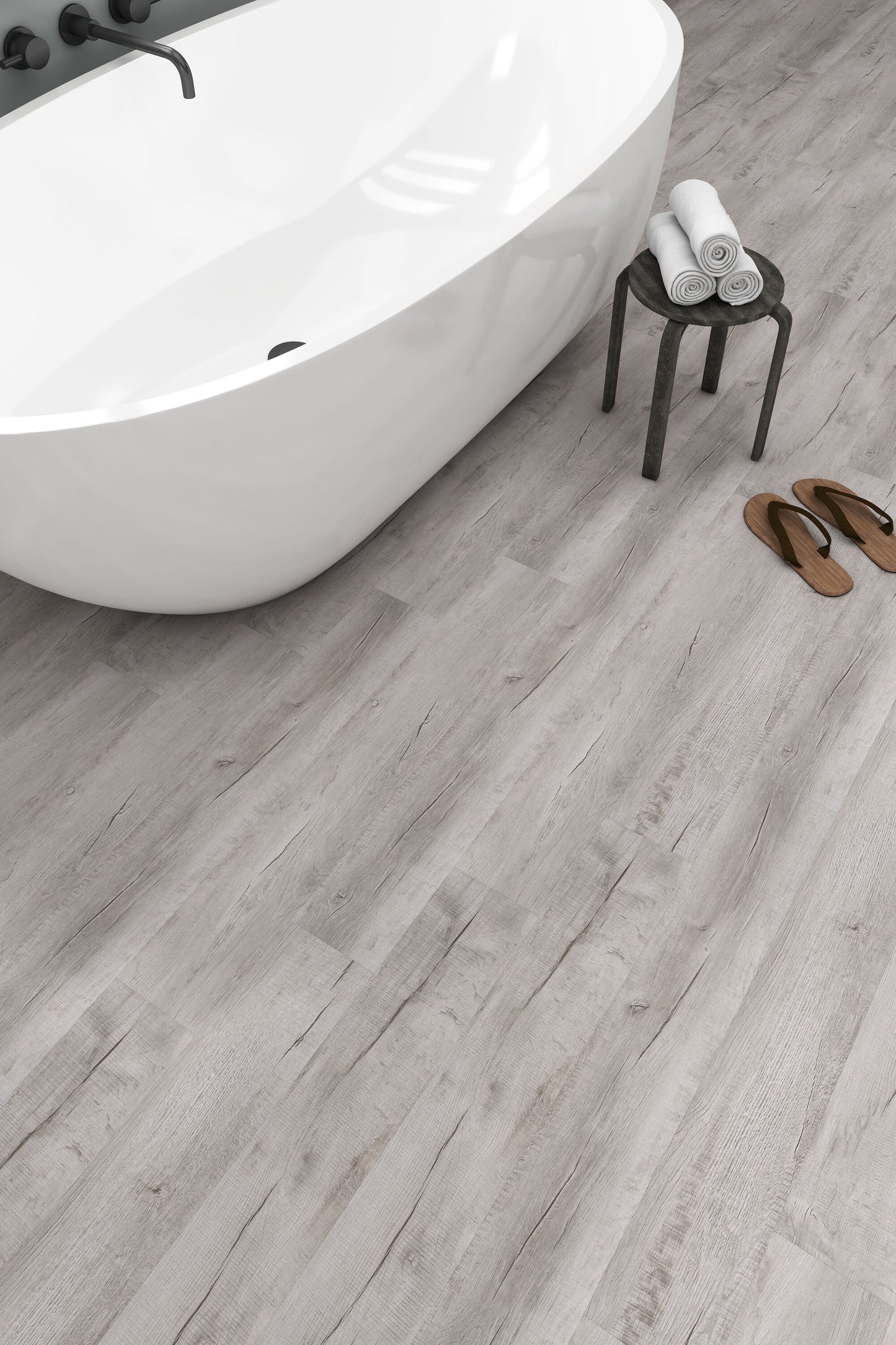 Style Selections Charleston Oak Gray 12-mil x 7-in W x 48-in L Water Resistant Interlocking Luxury Vinyl Plank Flooring (23.21-sq ft/ Carton)