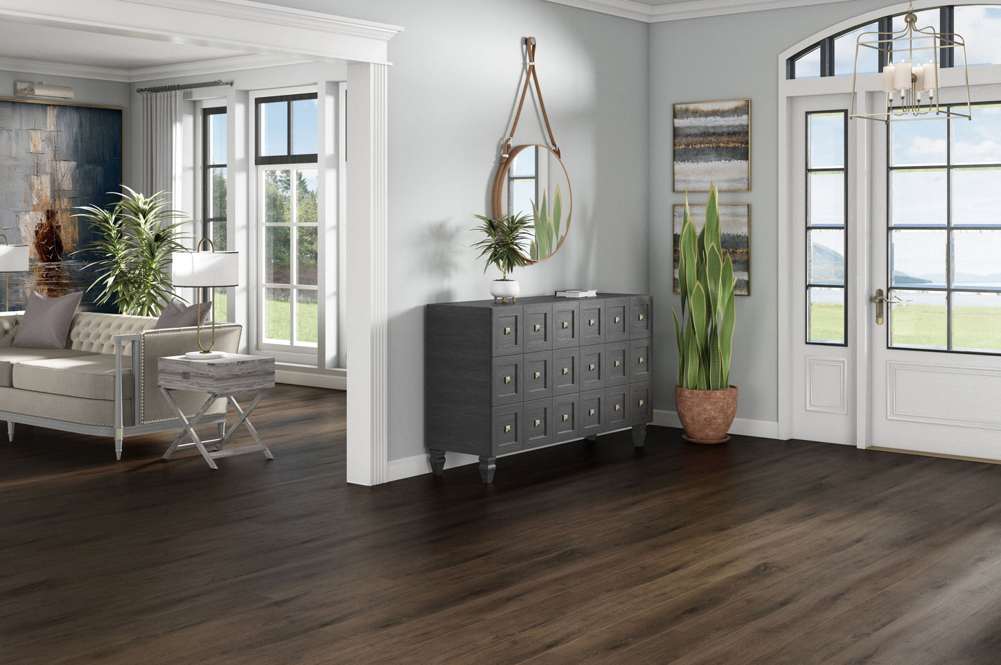 Style Selections Tudor Oak Brown 12-mil x 7-in W x 48-in L Waterproof Interlocking Luxury Vinyl Plank Flooring (23.21-sq ft/ Carton)