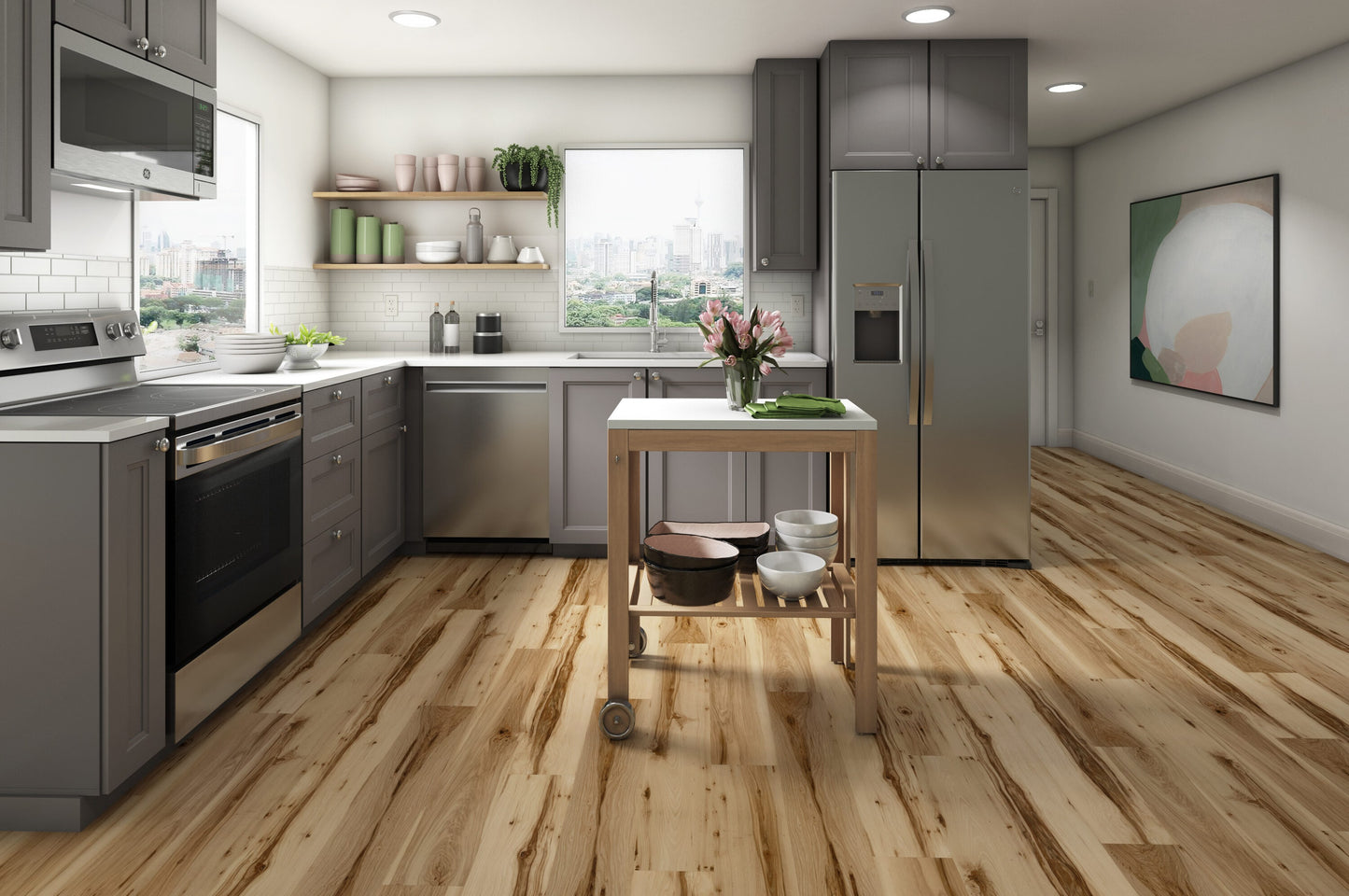 Style Selections Jamestown Hickory Brown 12-mil x 7-in W x 48-in L Waterproof Interlocking Luxury Vinyl Plank Flooring (23.21-sq ft/ Carton)