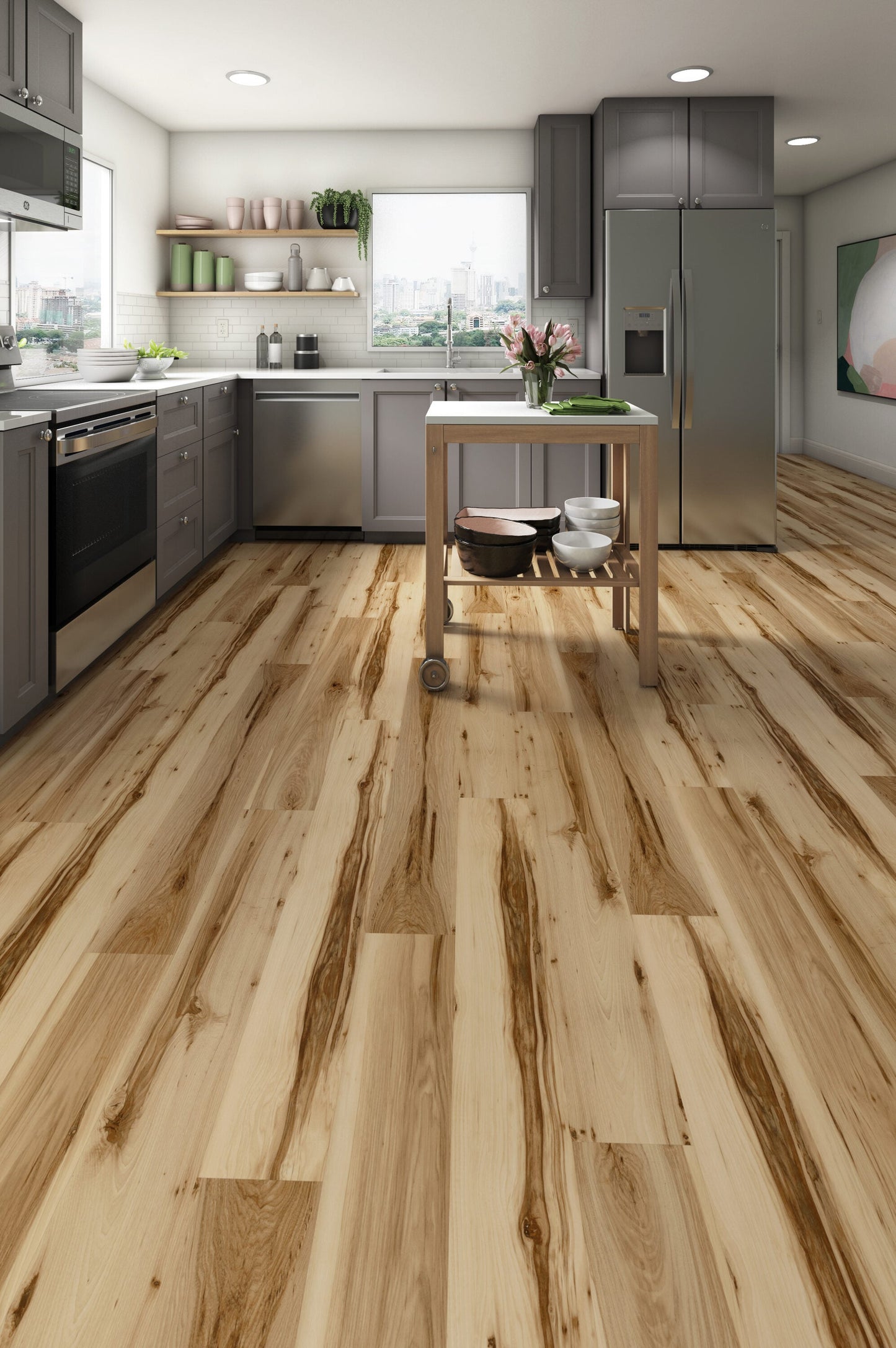 Style Selections Jamestown Hickory Brown 12-mil x 7-in W x 48-in L Waterproof Interlocking Luxury Vinyl Plank Flooring (23.21-sq ft/ Carton)