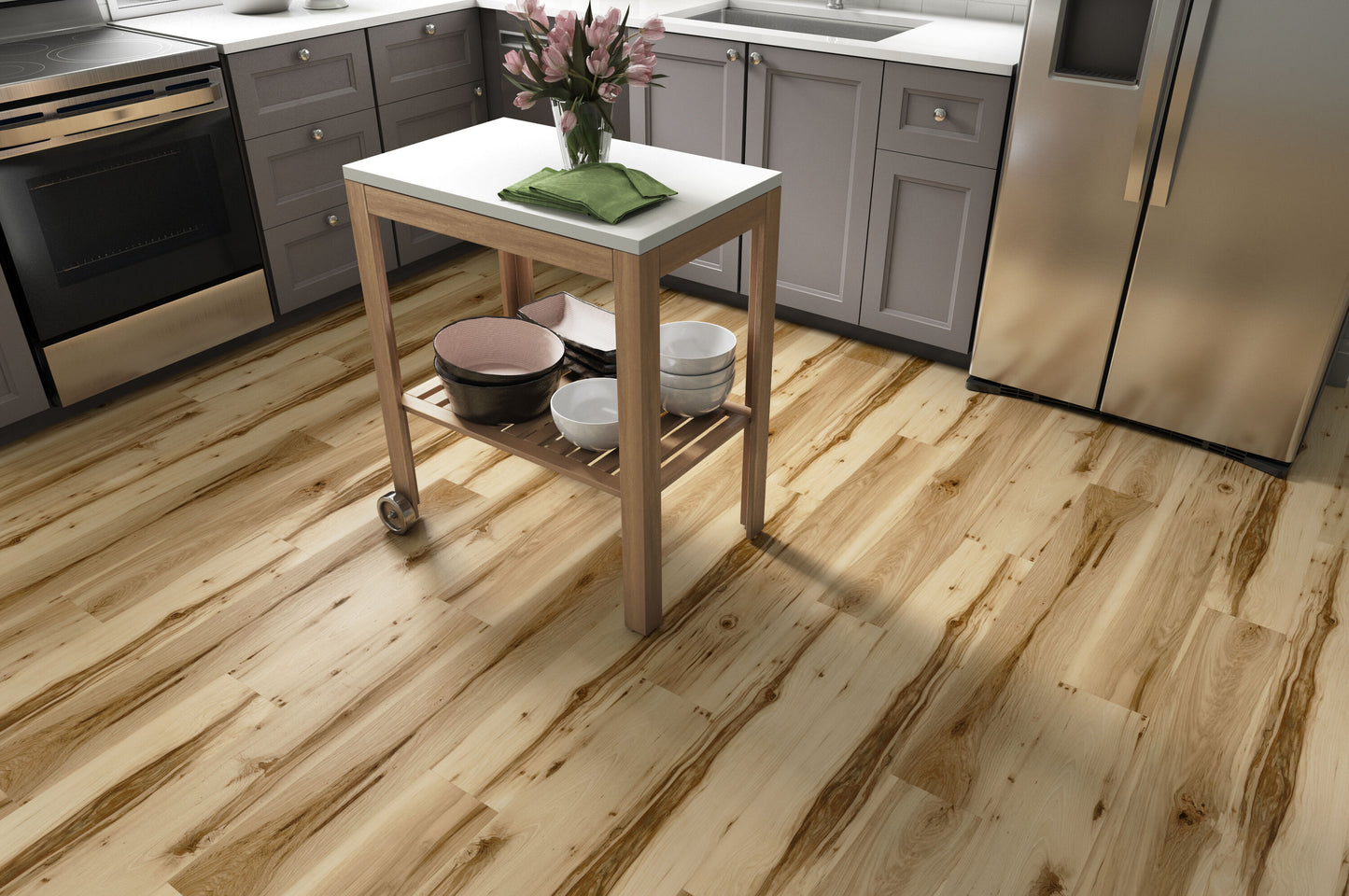 Style Selections Jamestown Hickory Brown 12-mil x 7-in W x 48-in L Waterproof Interlocking Luxury Vinyl Plank Flooring (23.21-sq ft/ Carton)