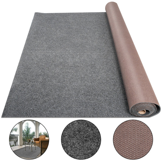 VEVOR Gray 20.5-oz sq yard Polyester Plush Indoor or Outdoor Carpet