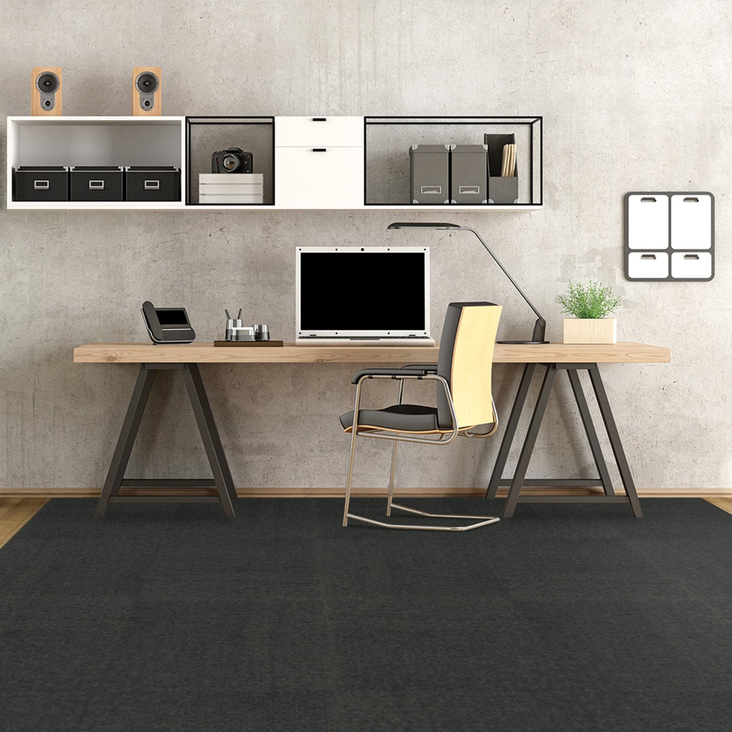 Style Selections Pebble Path 24-in x 24-in Black Ice Black Commercial/Residential Peel and Stick Indoor or Outdoor Carpet Tile (60-sq ft)