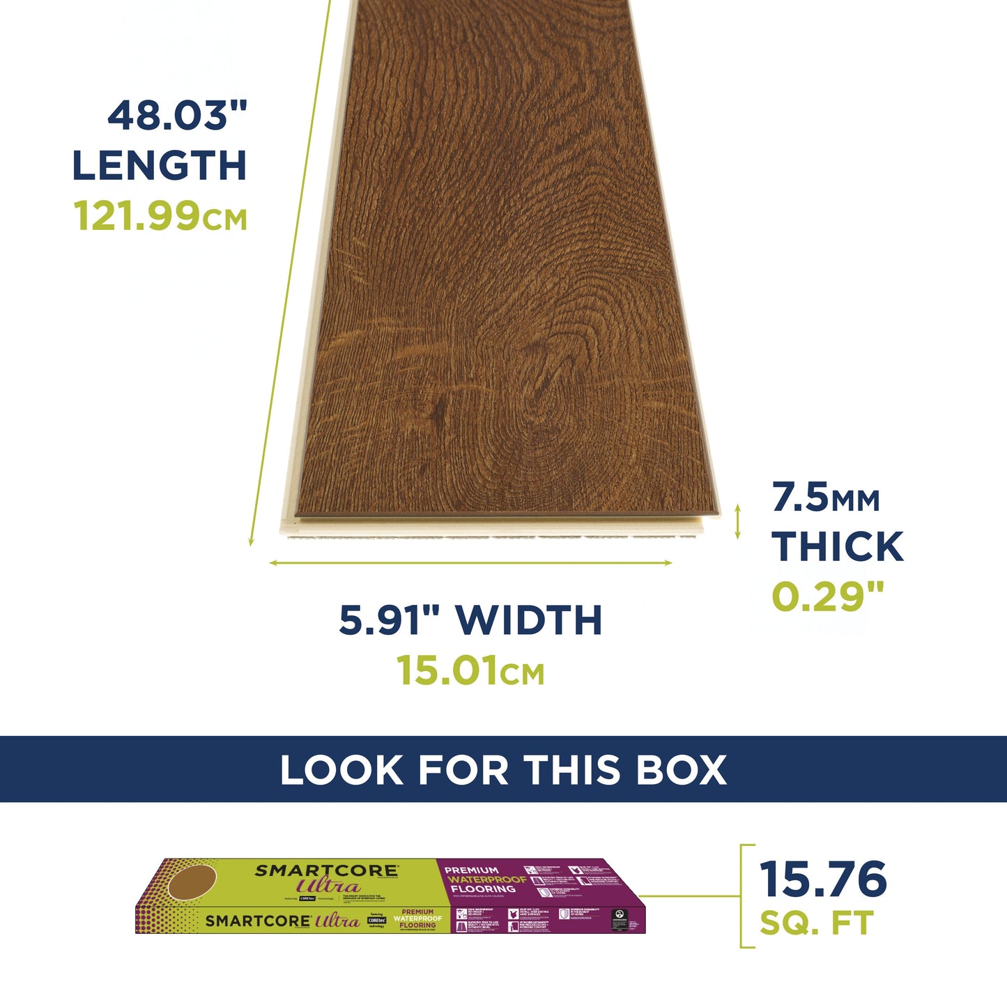 SMARTCORE By COREtec Floors Lexington Oak Brown 12-mil x 6-in W x 48-in L Waterproof Interlocking Luxury Vinyl Plank Flooring (15.76-sq ft/ Carton)