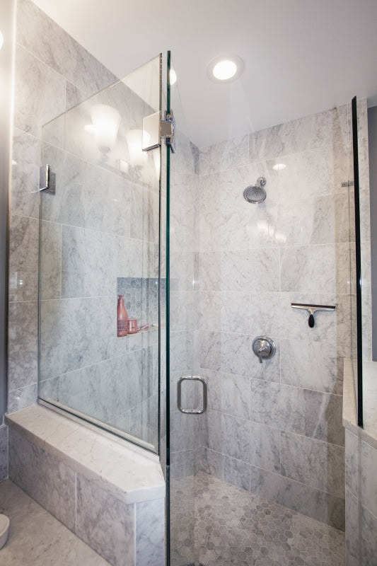 Transitional Marble Bathroom Remodel