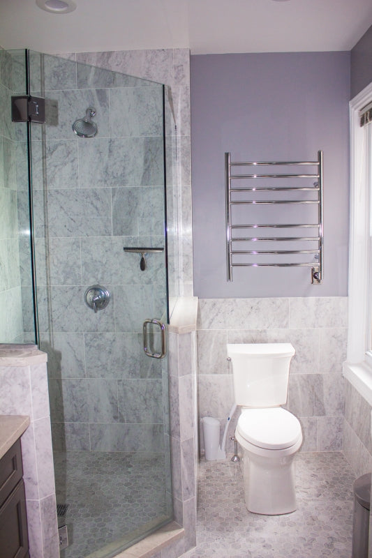 Transitional Marble Bathroom Remodel