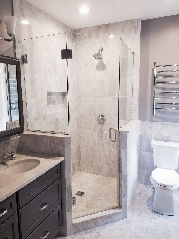 Transitional Marble Bathroom Remodel