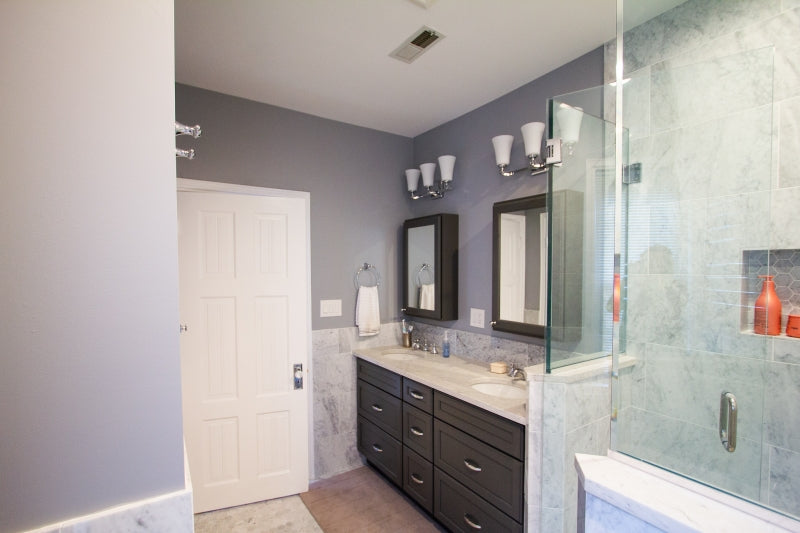 Transitional Marble Bathroom Remodel