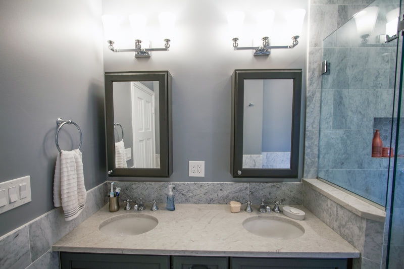 Transitional Marble Bathroom Remodel