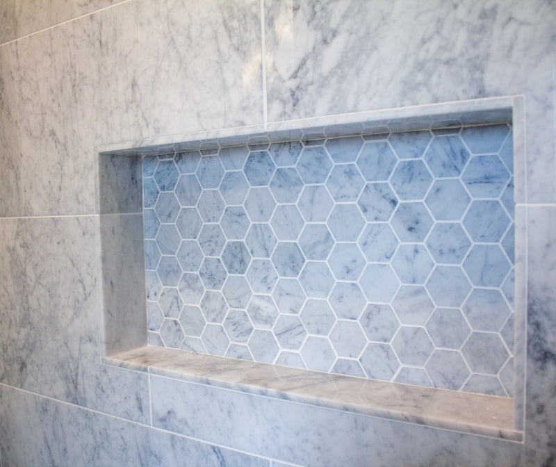 Transitional Marble Bathroom Remodel