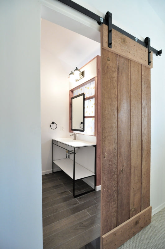 Modern Industrial Bathroom with Organic Elements